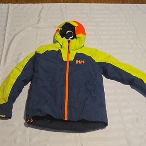 Helly Hansen Kids' Navy and Neon Yellow Puffer Jacket
